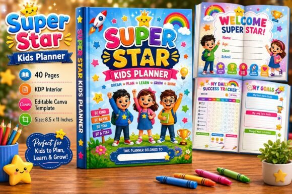 Download Super Star Kids Planner - Kids planner Collection