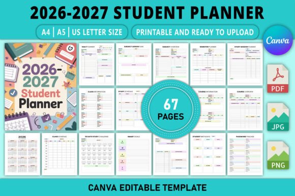 Download Editable 2026-2027 Student Planner - Student planner Collection
