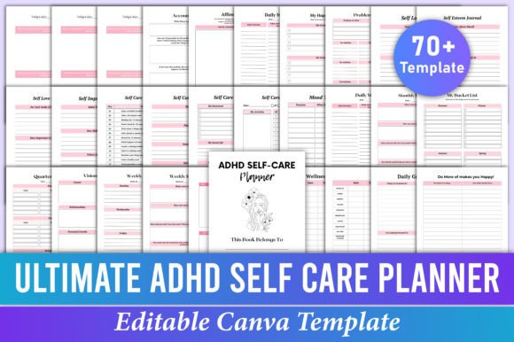 Download Ultimate ADHD Self-Care Planner Canva - Ultimate Collection