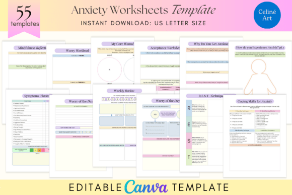 Download Anxiety Journal Template Canva Editable - Journal template Collection