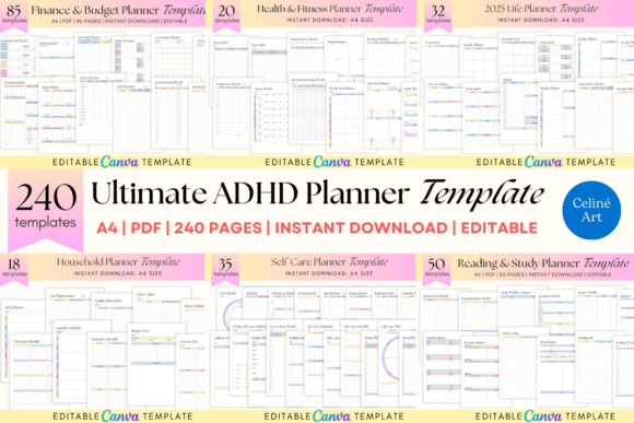Download Ultimate ADHD Planner Templates Bundle - Ultimate Collection