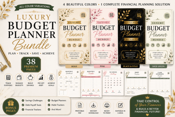 Download Ultimate Luxury Budget Planner 4 Color - Ultimate Collection